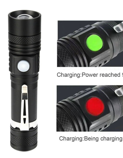 Load image into Gallery viewer, Super Bright 90000LM LED Tactical Flashlight Zoomable with Rechargeable Battery
