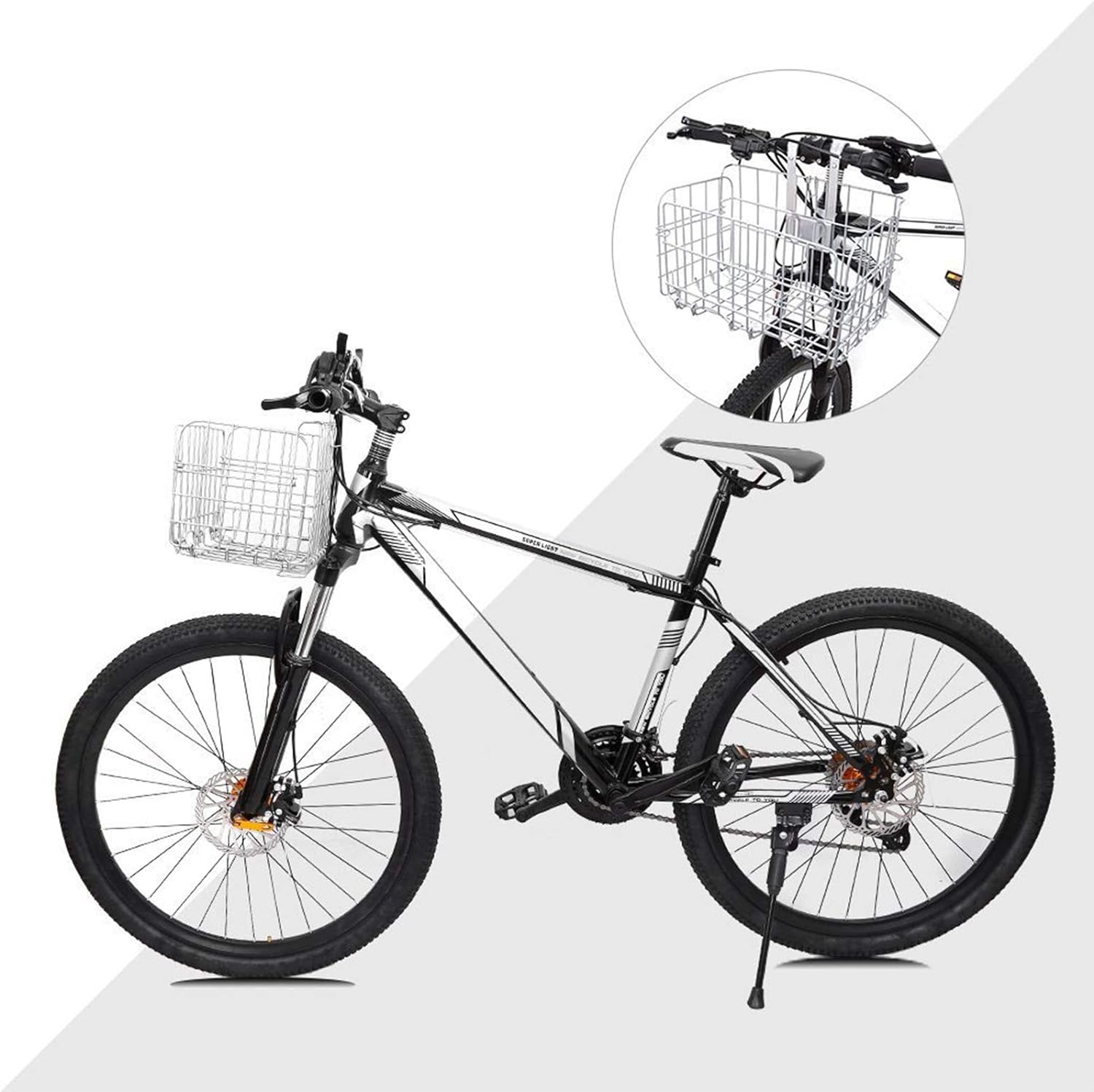 Folding Rear Bike Basket Wire Mesh Fold-Up Detchable Front Bag Rear Hanging Bike Basket Bicycle Bag Cargo Rack for Mountain Bike Accessories Bike Frame Basket 1 Pack