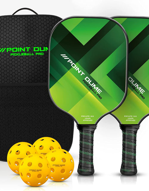 Load image into Gallery viewer, Pickleball Paddles Set of 2 Pickle Ball Paddles Carbon Fiber Pickleball Paddles Cute Pickleball Paddle Set Premium Graphite Carbon Toray 700 4 Pickleball Balls Carry Case USAPA Approved
