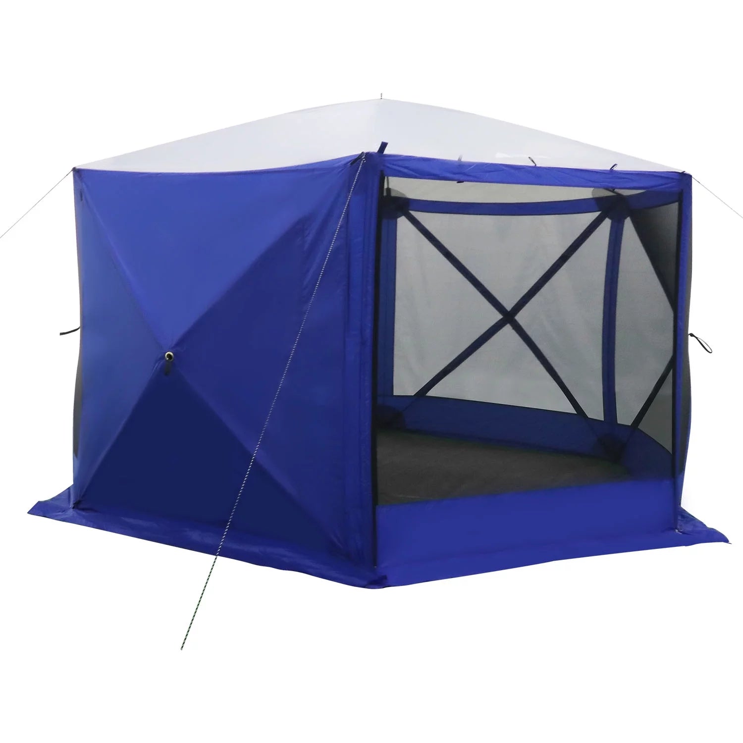 6 Hub Outdoor Camping 11'X10'X88.5" Screen House, 1 Room, Blue