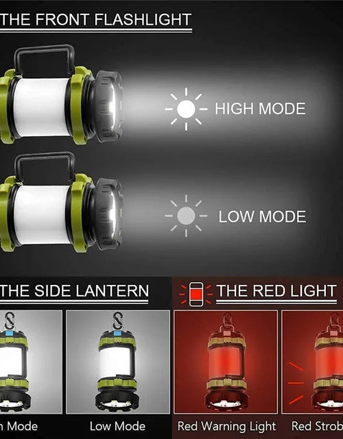 Load image into Gallery viewer, Camping Lantern Rechargeable 3000 Capacity Power Bank Camping Flashlight Waterproof Led Portable Camping Lamp Torch Flash Light
