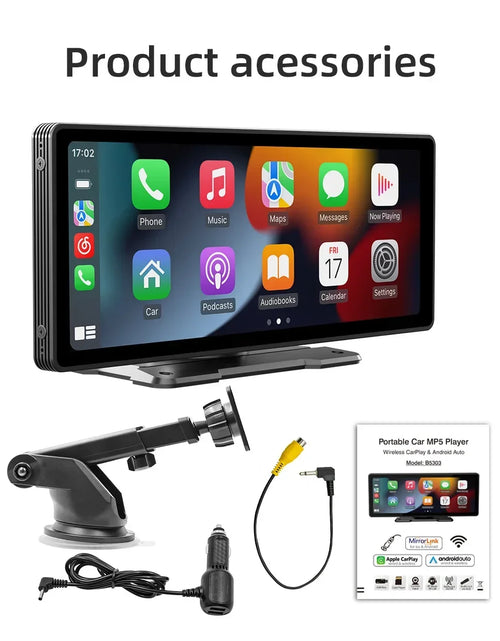 Load image into Gallery viewer, 10.26 Inch Car Monitor Wireless Carplay /Android-Auto HD Screen Camera Bluetooth FM Transmitter USB TF Video Player
