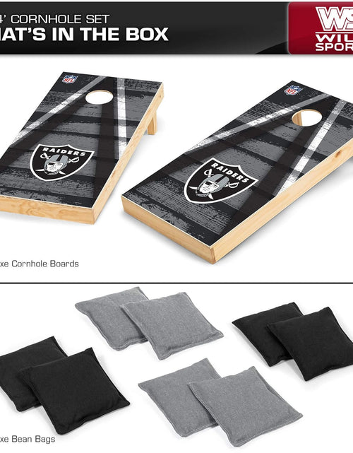 Load image into Gallery viewer, NFL Pro Football 2&#39; X 4&#39; Wood Direct Print Tournament Cornhole Set by , Comes with 8 Bean Bags - Perfect for Tailgate, Outdoor, Backyard
