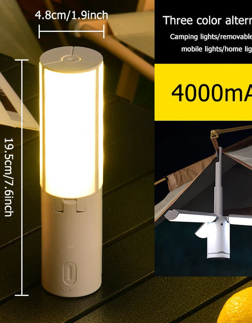 Load image into Gallery viewer, Foldable USB Rechargeable Tent Camping Light 4000Mah Travel Lanterns Outdoor Emergency Lighting LED Camping Lamp
