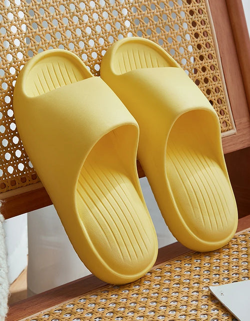 Load image into Gallery viewer, Summer Women Thick Slippers Sole Beach Slides Bathroom Anti-Slip Soft Sandals Fashion Ladies Cloud Shoes Men Slipper
