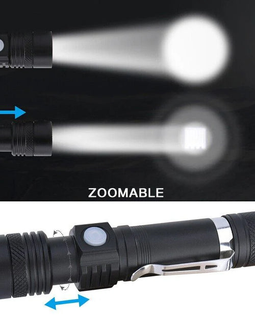 Load image into Gallery viewer, Super Bright 90000LM LED Tactical Flashlight Zoomable with Rechargeable Battery
