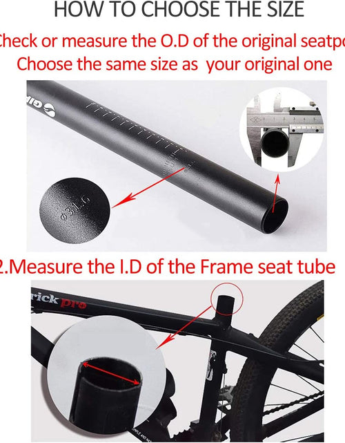 Load image into Gallery viewer, Bike Seatpost 25.4/27.2/28.6/30.8/31.6 350Mm Aluminum Alloy Bicycle Seat Post for MTB Road Bike BMX
