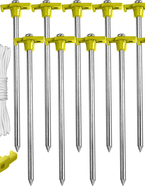 Load image into Gallery viewer, Tent Stakes 8&quot; Camping Tent Stakes, 10Pc-Pack (Yellow)
