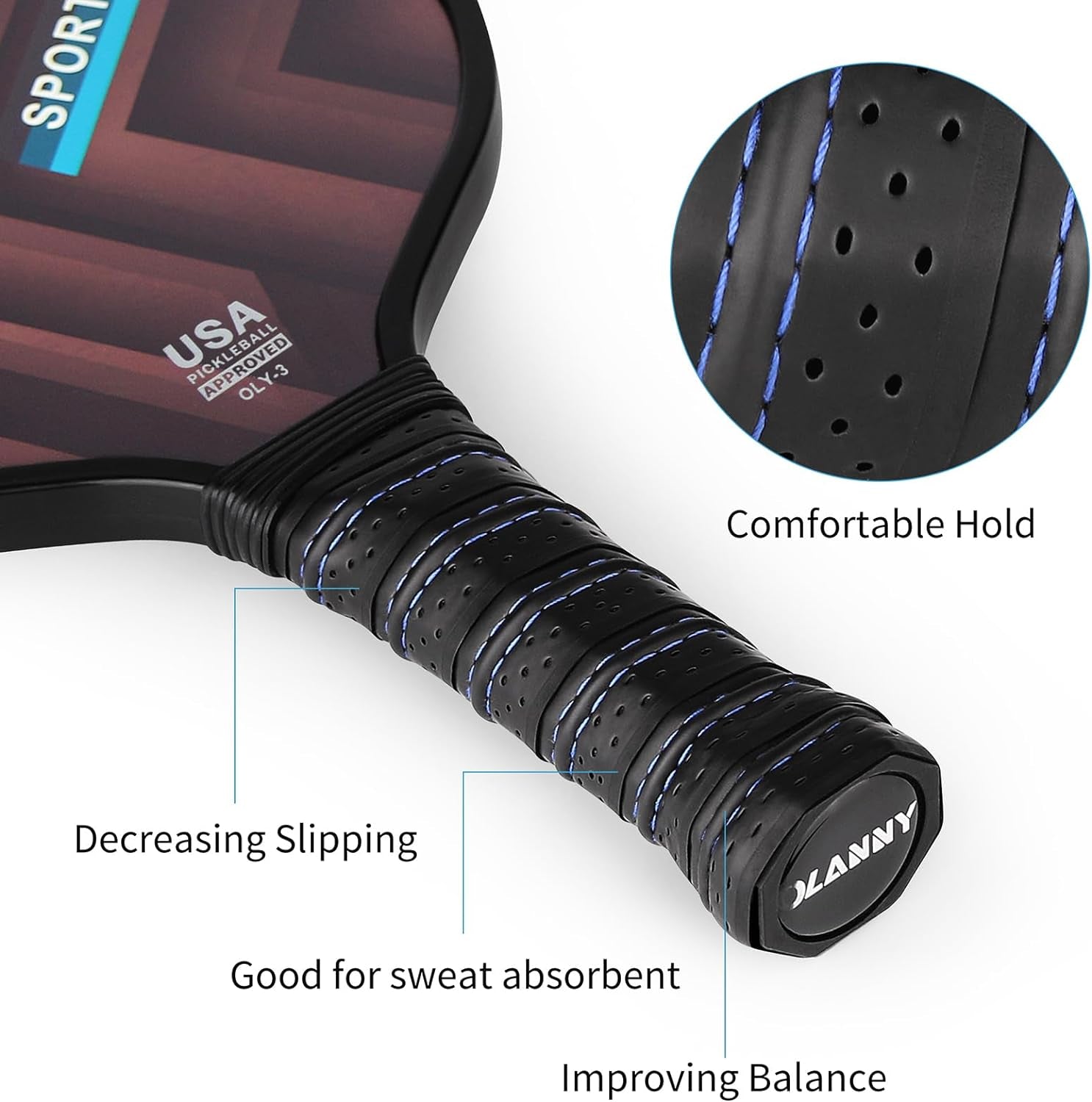 Graphite Pickleball Paddles Set- Premium Rackets Fiber Face & Polymer Honeycomb Core Pickleball Set Includes Pickleball Paddles + Pickleball Balls+ Replacement Soft Grip + 1 Bag