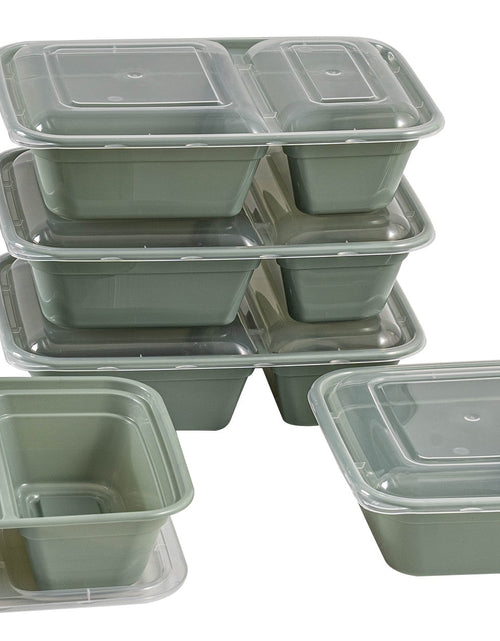 Load image into Gallery viewer, 10 Piece 2 Compartment Meal Prep Food Storage Containers, Green
