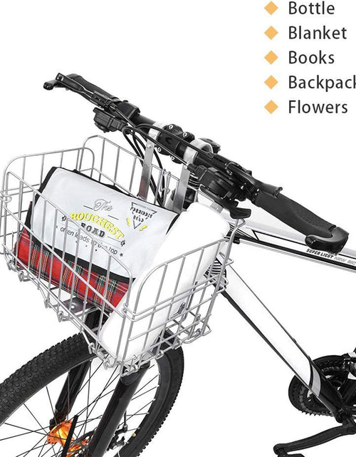 Load image into Gallery viewer, Folding Rear Bike Basket Wire Mesh Fold-Up Detchable Front Bag Rear Hanging Bike Basket Bicycle Bag Cargo Rack for Mountain Bike Accessories Bike Frame Basket 1 Pack
