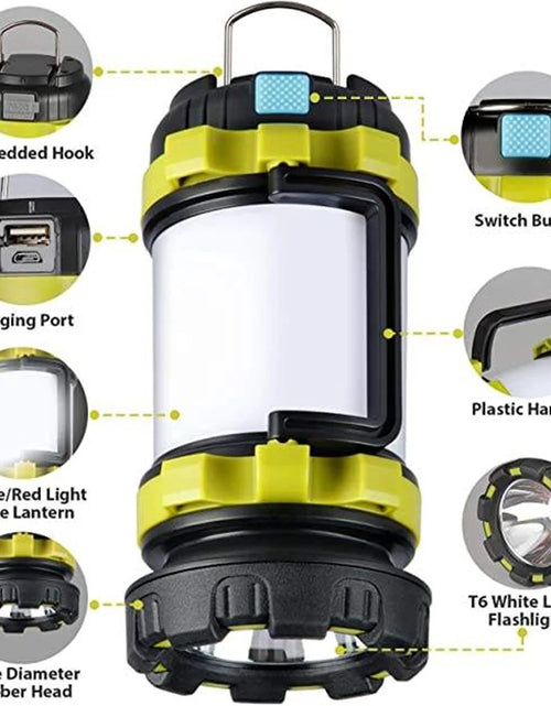 Load image into Gallery viewer, Camping Lantern Rechargeable 3000 Capacity Power Bank Camping Flashlight Waterproof Led Portable Camping Lamp Torch Flash Light
