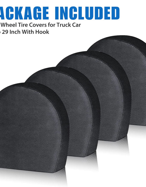 Load image into Gallery viewer, 4Pcs Wheel Tire Covers,  Waterproof RV Wheel Covers Fit 27-29Inch Tire Diameters, UV Coating Tire Protectors for Motorhome, Trailers, Campers, Cars, Trucks, Black
