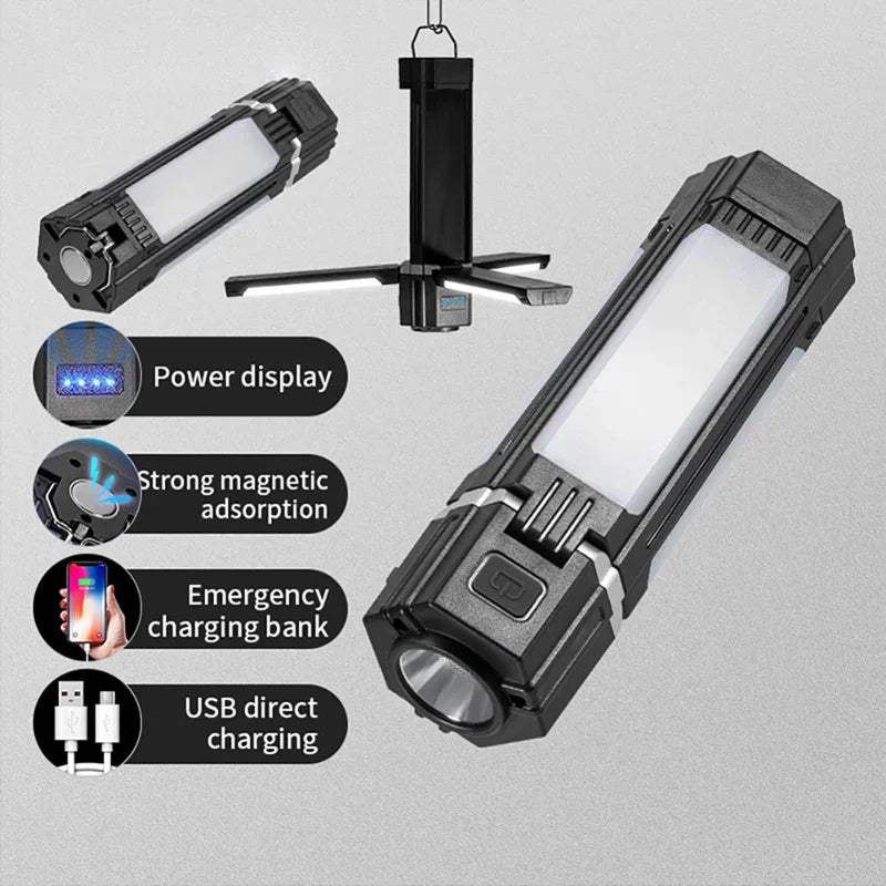 Foldable USB Rechargeable Tent Camping Light 4000Mah Travel Lanterns Outdoor Emergency Lighting LED Camping Lamp