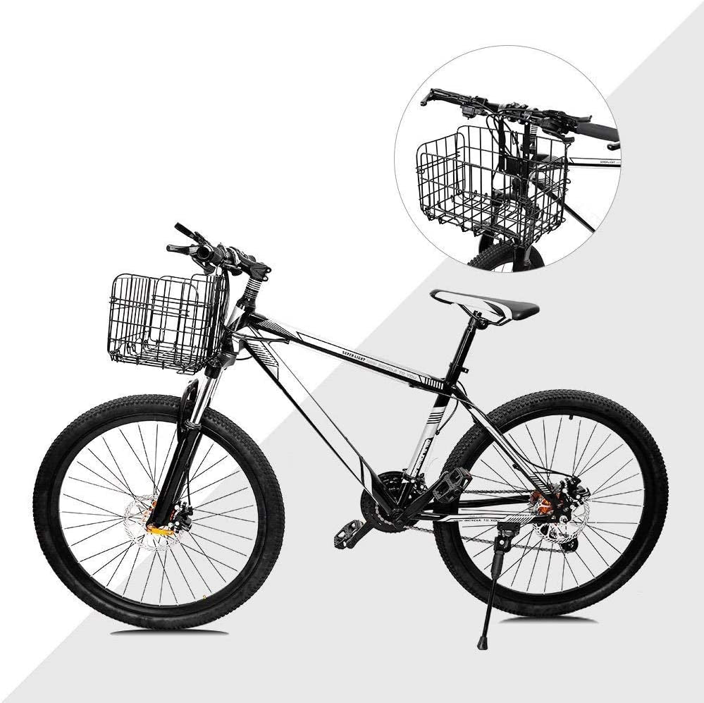 Folding Rear Bike Basket Wire Mesh Fold-Up Detchable Front Bag Rear Hanging Bike Basket Bicycle Bag Cargo Rack for Mountain Bike Accessories Bike Frame Basket 1 Pack