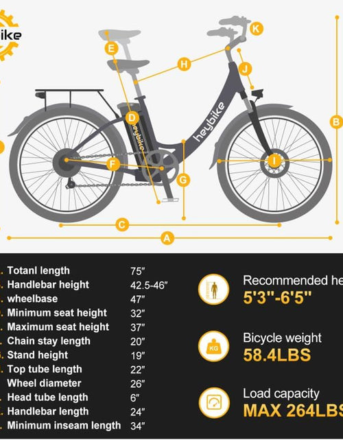 Load image into Gallery viewer, Cityscape Electric Bike 350W(Peak 500W) Electric City Cruiser Bicycle up to 40 Miles Removable Battery, 7-Speed and Dual Shock Absorber, 26&quot; Electric Commuter Bike for Adults
