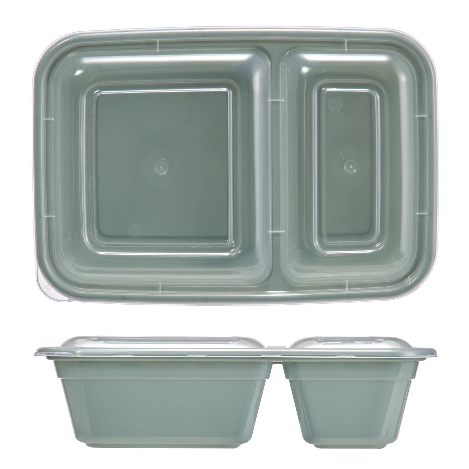 10 Piece 2 Compartment Meal Prep Food Storage Containers, Green