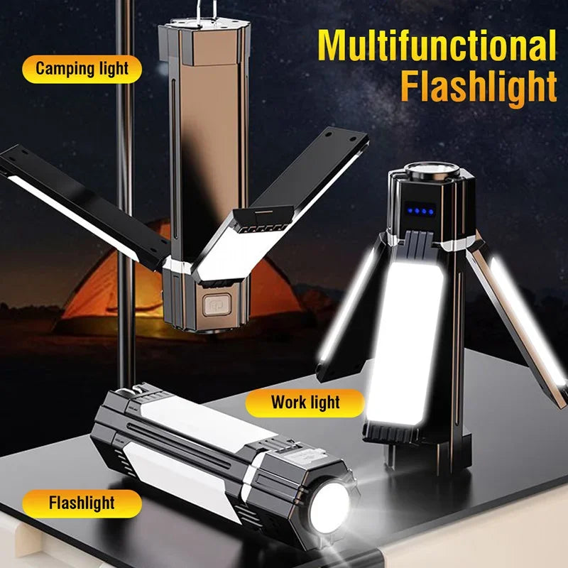 Foldable USB Rechargeable Tent Camping Light 4000Mah Travel Lanterns Outdoor Emergency Lighting LED Camping Lamp